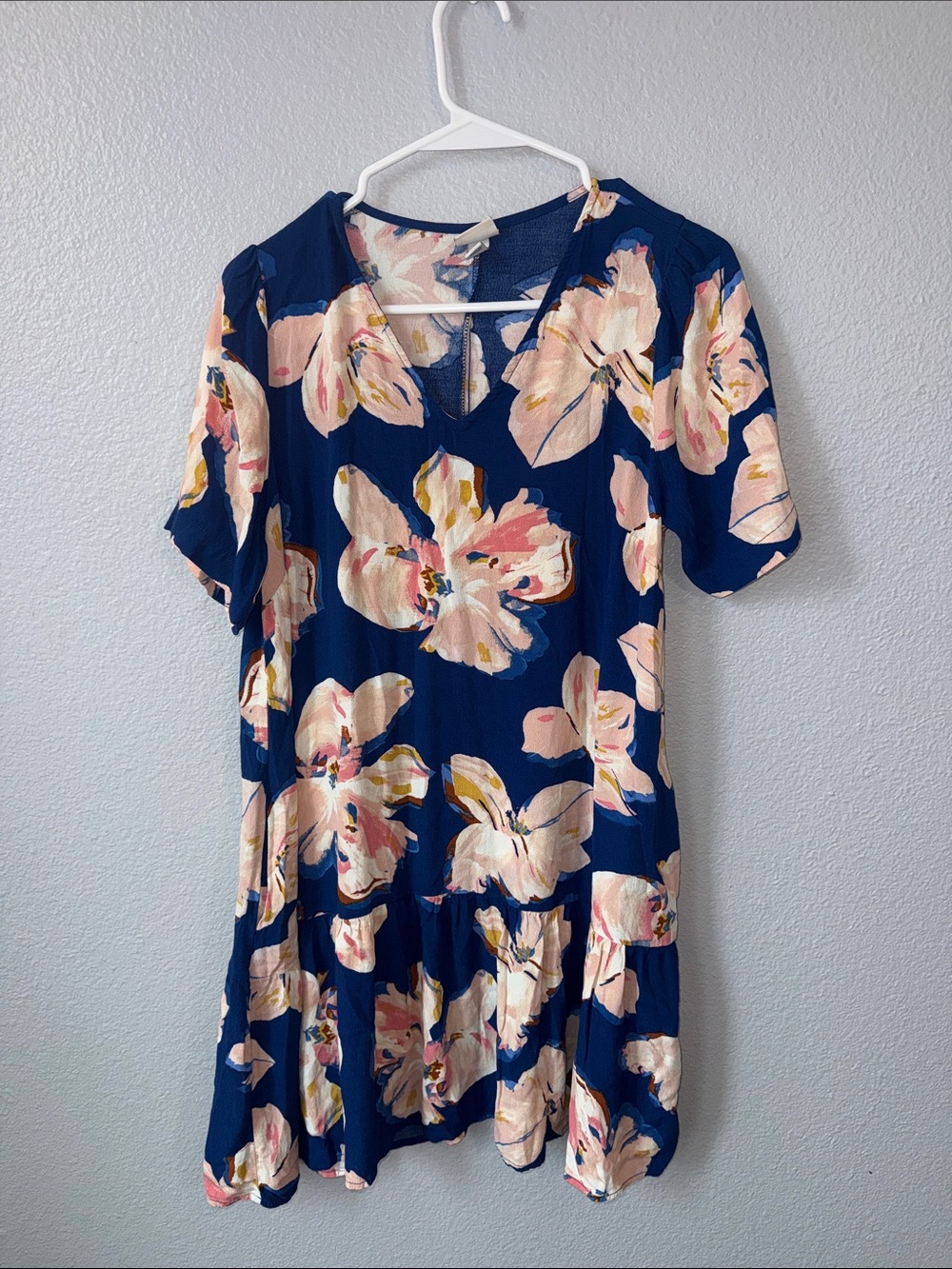 a new day Navy Floral Mini Dress with Pink and Cream Blooms